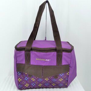 Rachael Ray Cargo Thermal Tote Purple Floral Brocade